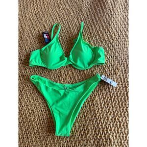 NWT Tyler's Neon Green Bikini Size Large